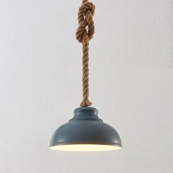 Lindby hanglamp Chaby, Ø 29 cm, 1-lamp, metaal, touw