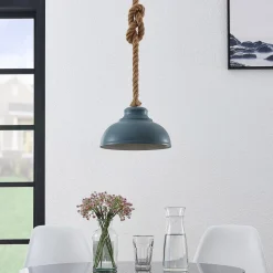 Lindby hanglamp Chaby, Ø 29 cm, 1-lamp, metaal, touw