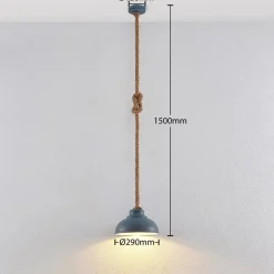 Lindby hanglamp Chaby, Ø 29 cm, 1-lamp, metaal, touw