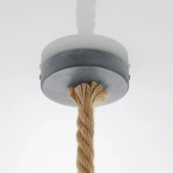 Lindby hanglamp Chaby, Ø 29 cm, 1-lamp, metaal, touw