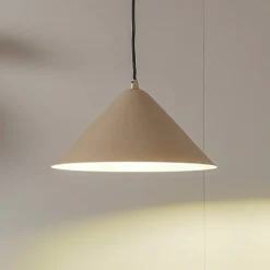 Lindby hanglamp Clarine, beige, Ø 32 cm, metaal