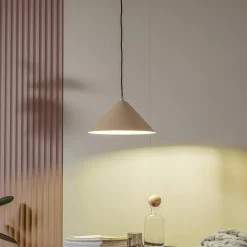 Lindby hanglamp Clarine, beige, Ø 32 cm, metaal