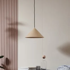 Lindby hanglamp Clarine, beige, Ø 32 cm, metaal