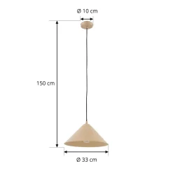 Lindby hanglamp Clarine, beige, Ø 32 cm, metaal