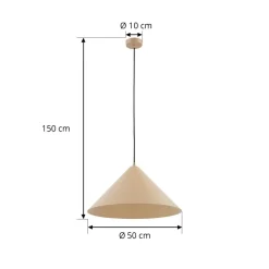 Lindby hanglamp Clarine, beige, Ø 50 cm, metaal
