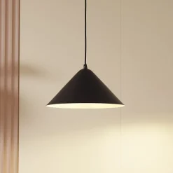 Lindby hanglamp Clarine, zwart/wit, Ø 32 cm, metaal