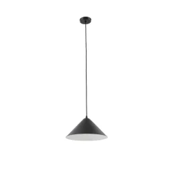 Lindby hanglamp Clarine, zwart/wit, Ø 32 cm, metaal