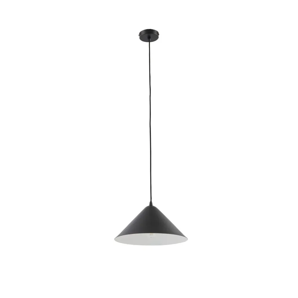 Lindby hanglamp Clarine, zwart/wit, Ø 32 cm, metaal