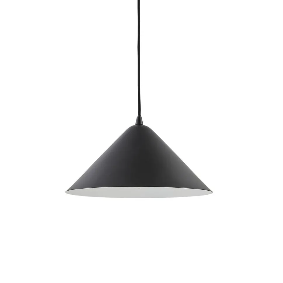 Lindby hanglamp Clarine, zwart/wit, Ø 32 cm, metaal