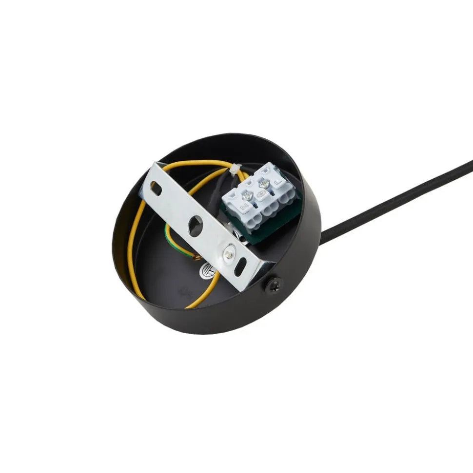 Lindby hanglamp Clarine, zwart/wit, Ø 32 cm, metaal