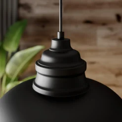 Lindby hanglamp Cliona, zwart, metaal, Ø 31 cm, E27