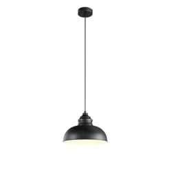 Lindby hanglamp Cliona, zwart, metaal, Ø 31 cm, E27