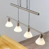Lindby hanglamp Delira, 4-lamps nikkel, in hoogte verstelbaar