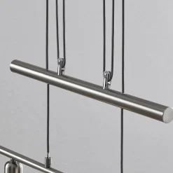 Lindby hanglamp Delira, 3-lamps, nikkel, in hoogte verstelbaar