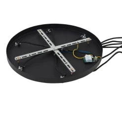 Lindby hanglamp Doroteo, 6-lamps, groen/amber/grijs, glas