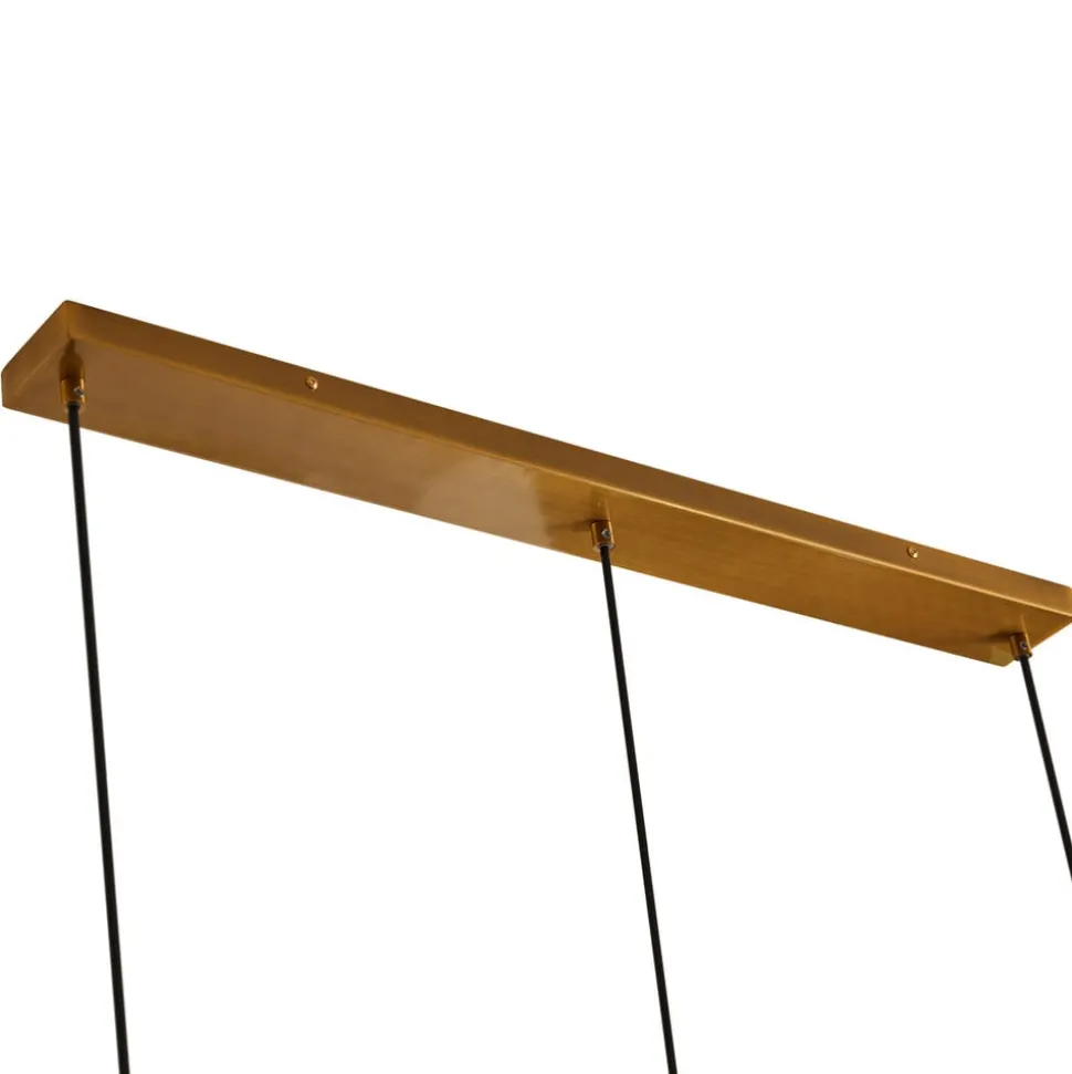 Lindby hanglamp Drakar, Ø 22 cm, 3-lamps, amber, glas