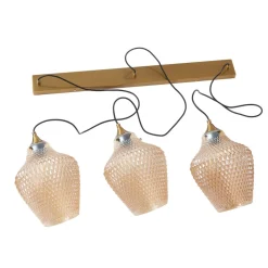 Lindby hanglamp Drakar, Ø 22 cm, 3-lamps, amber, glas