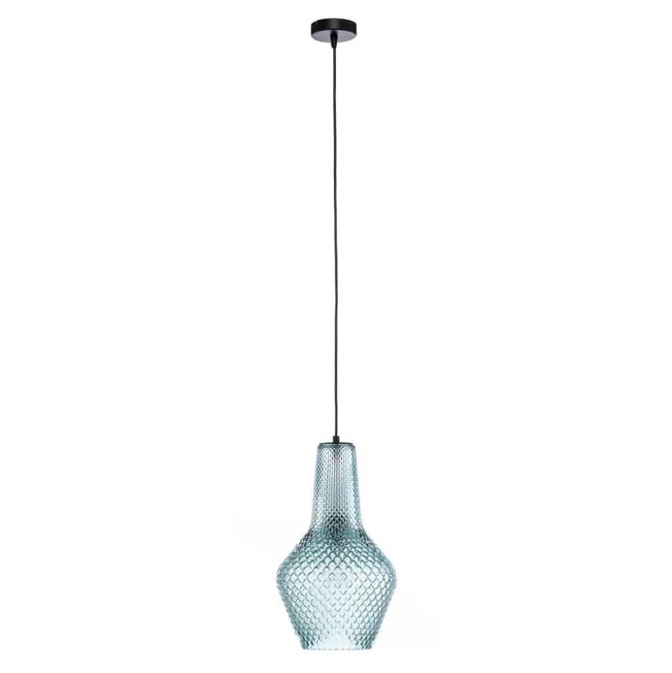 Lindby hanglamp Drakar, 1-lamp, lichtblauw, glas, Ø 25 cm