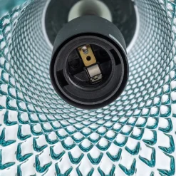 Lindby hanglamp Drakar, 1-lamp, lichtblauw, glas, Ø 25 cm