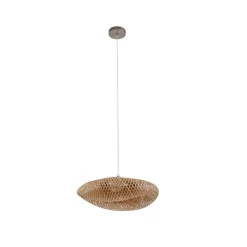 Lindby hanglamp Eleane, bamboe, naturel, Ø 50 cm