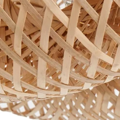 Lindby hanglamp Eleane, bamboe, naturel, Ø 50 cm