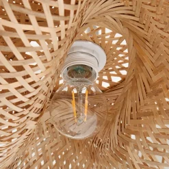 Lindby hanglamp Eleane, bamboe, naturel, Ø 50 cm