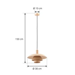 Lindby hanglamp Elorri, beige, Ø 38 cm, metaal