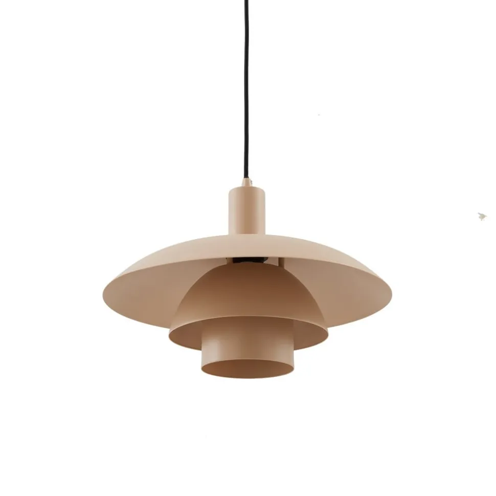Lindby hanglamp Elorri, beige, Ø 38 cm, metaal