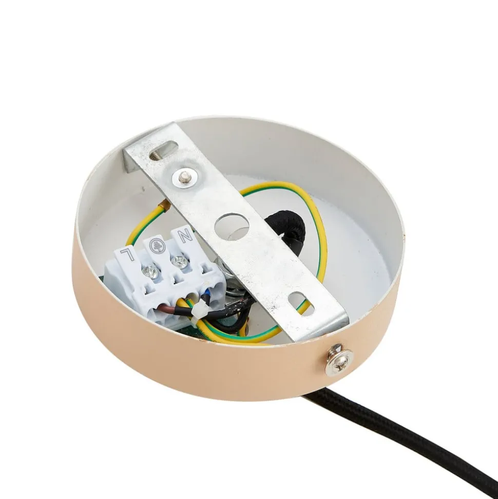 Lindby hanglamp Elorri, beige, Ø 38 cm, metaal