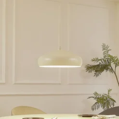 Lindby hanglamp Elover, beige, Ø 45 cm, ijzer