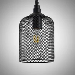 Lindby hanglamp Elrond, 116 cm, zwart, 4-lamps, hout