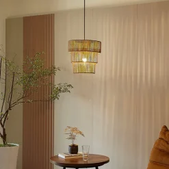 Lindby hanglamp Elvoria, gras, Ø 30 cm, E27