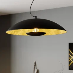 Lindby hanglamp Emilienne, zwart, goudkleurig, Ø 60 cm