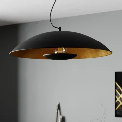 Lindby hanglamp Emilienne, zwart, goudkleurig, Ø 60 cm