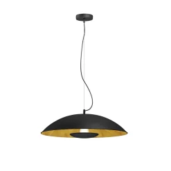 Lindby hanglamp Emilienne, zwart, goudkleurig, Ø 60 cm