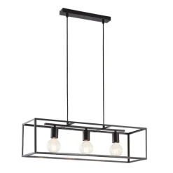 Lindby hanglamp Emily, 72 cm, zwart, 3-lamps, metaal