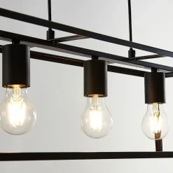 Lindby hanglamp Emily, 72 cm, zwart, 3-lamps, metaal