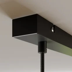 Lindby hanglamp Enrique, amber, 4-lamps, glas, hout, E27