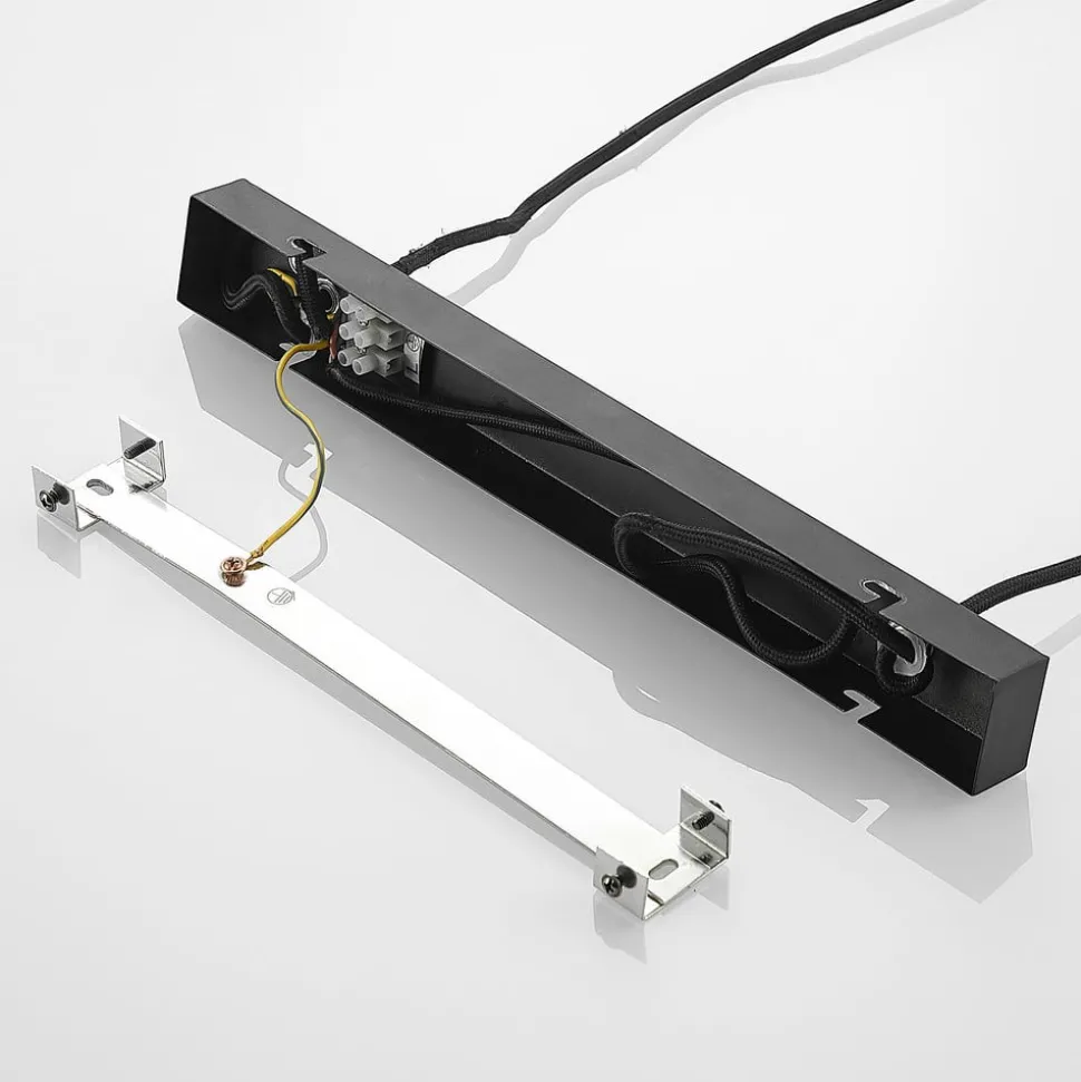 Lindby hanglamp Enrique, smoke, 4-lamps, glas, hout, E27