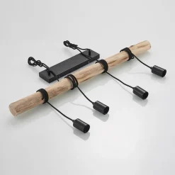 Lindby hanglamp Ferris, 4-lamps, 90cm, hout, E27