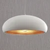 Lindby hanglamp Gerwina, wit/goud, metaal, 40 cm, E27