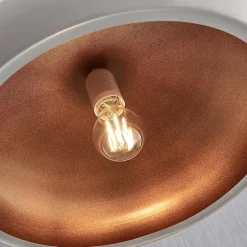 Lindby hanglamp Gerwina, wit/goud, metaal, 40 cm, E27