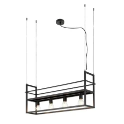 Lindby hanglamp Grisela, schap, zwart, metaal, 120 cm