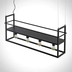 Lindby hanglamp Grisela, schap, zwart, metaal, 120 cm