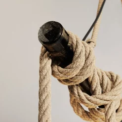 Lindby hanglamp Hajo, 100 cm, 6-lamps, touwpendel