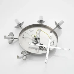 Lindby hanglamp Heleska, wit, glas, 5-lamps, Ø 50 cm