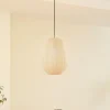 Lindby hanglamp Helin, beige, Ø 30 cm, stof