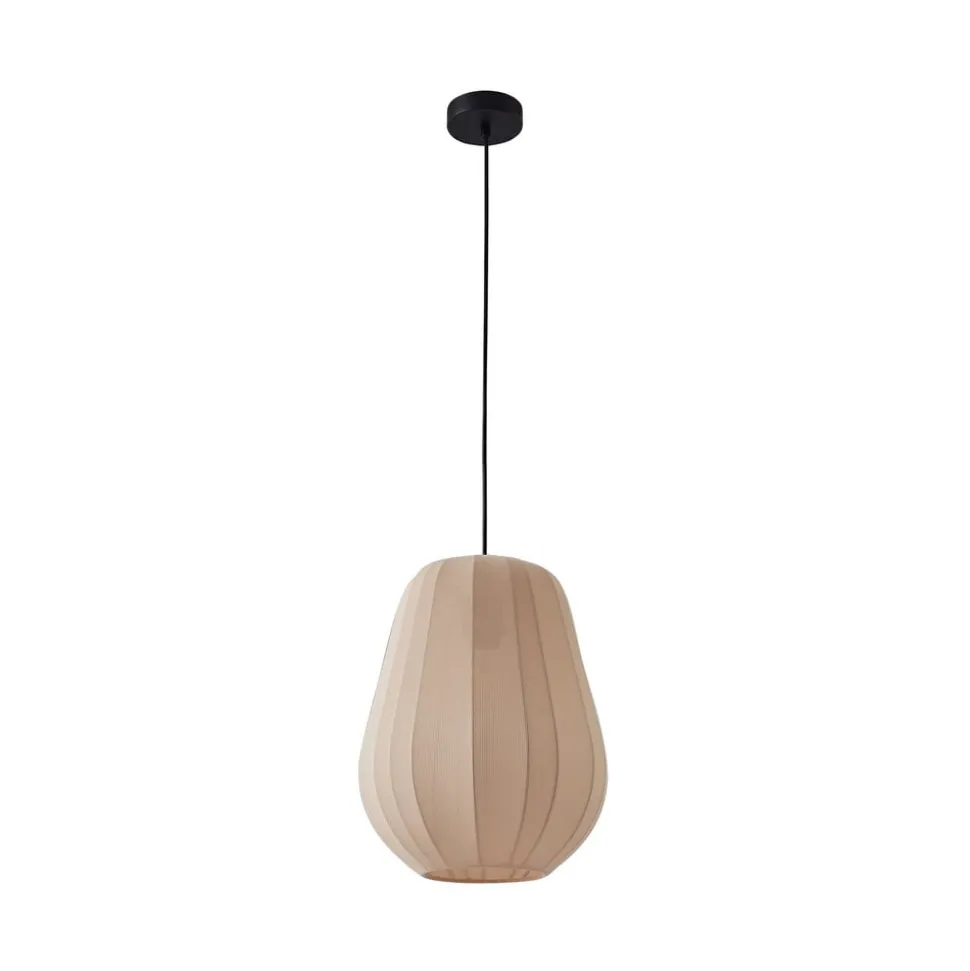 Lindby hanglamp Helin, beige, Ø 30 cm, stof