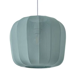 Lindby hanglamp Helin, blauw, Ø 35 cm, stof