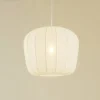 Lindby hanglamp Helin, wit, Ø 35 cm, stof